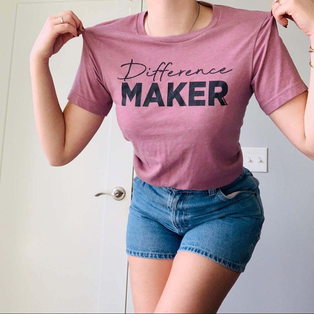 ❤️Sold❤️Muave short sleeve difference maker graphic tee